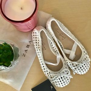 ZARA Girls Ballet Style Crochet Flat Shoes